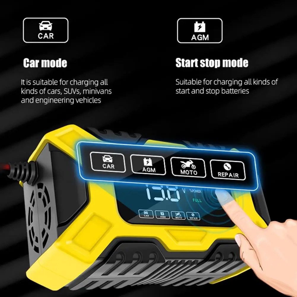 Auto Battery Charger  Safe Overcharging Protection Universal  12V Motorcycle Battery Automatic Charger Car Equipment universal intelligent 12v 20a automobile battery lead acid battery charger car motorcycle eu plug