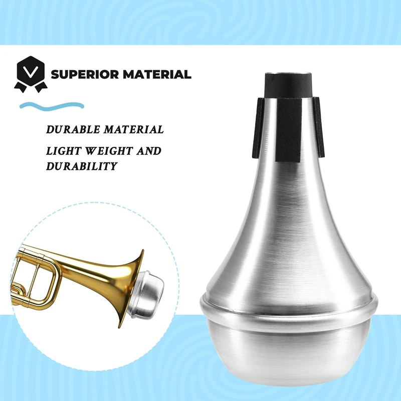 Weaker Beginners Practice Straight Body Mute Accessories Portable Mute Aluminum Alloy Trumpet