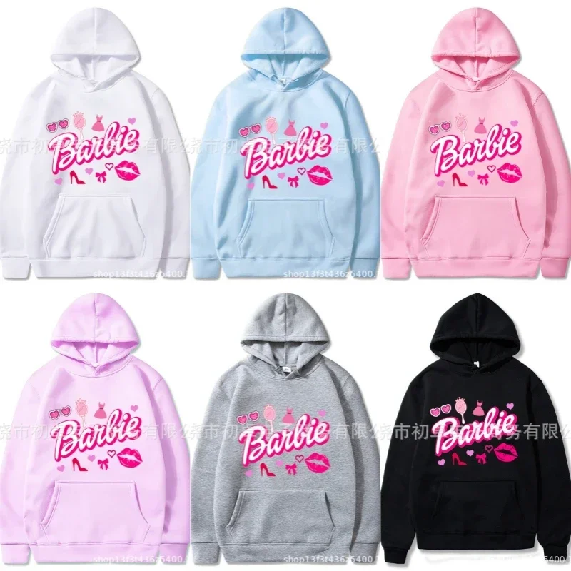 

Cartoon Barbie Hoodie Anime Kawaii Cute Long Sleeves Comfortable Skin-friendly Large Size Loose Top Keep Warm Casual Versatile