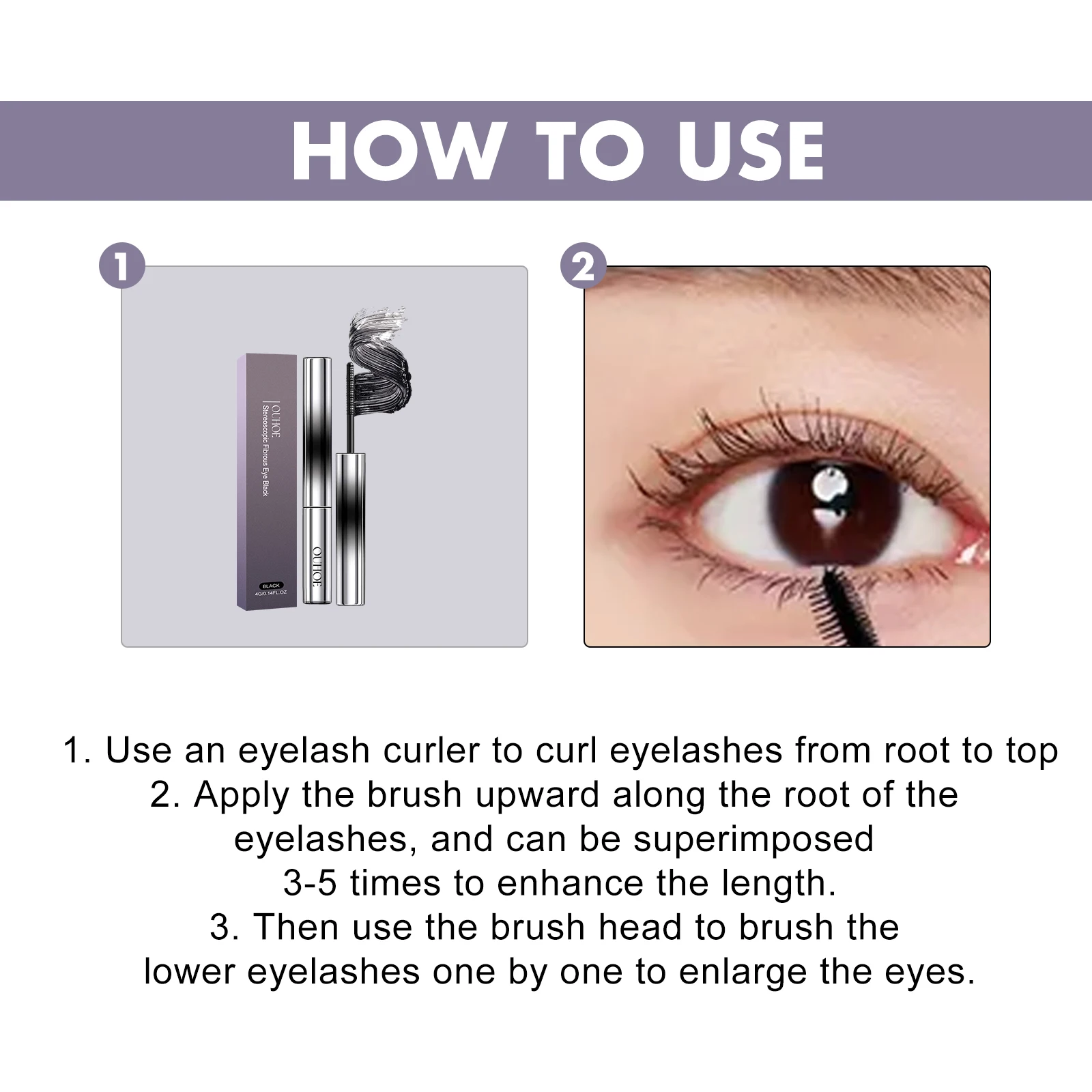 Silk Fiber Waterproof Curling Eyelash Extension Mascara