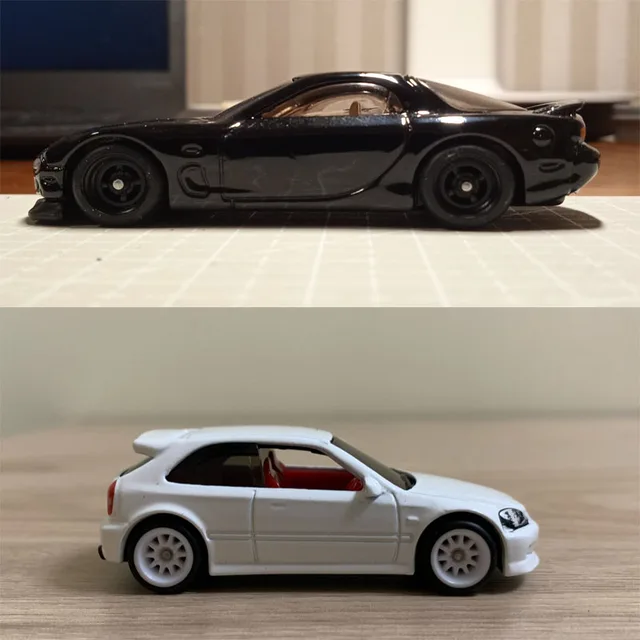 4PCS 1/64 Scale Alloy Car Model 5.2mm/10.8mm Size Rubber Tires + Wheels + Axles for Modified 1:64 Matchbox/Domeka/HW Model Cars 5