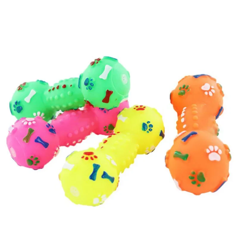 Plastic Bone Dog Toys Pet Cat Toy for Dogs Dumbbell Interactive Squeeze Squeaky Pet Chew Toy Pet Sound Dogs Toys 5