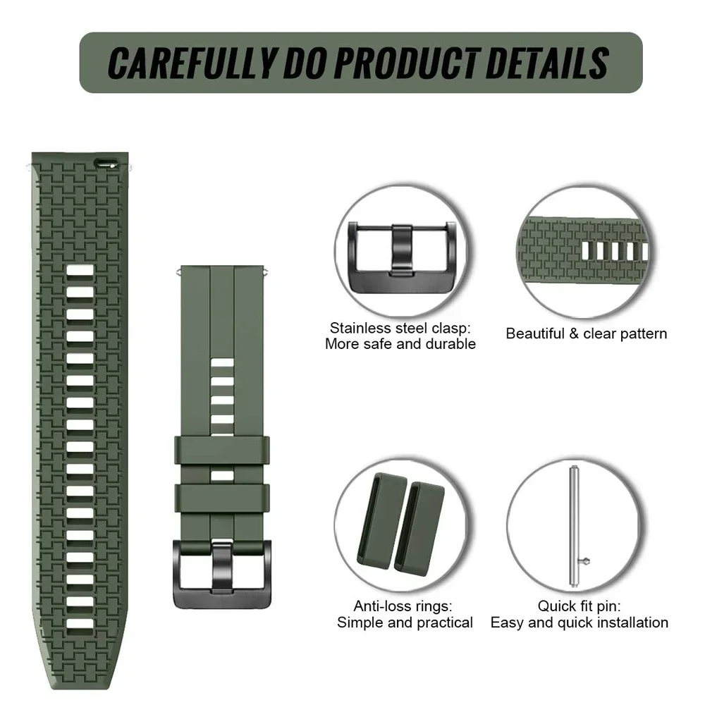 20mm 22mm watch band for Samsung Galaxy watch 7 6/5/pro/4/6 classic/Active2 Silicone Sport bracelet huawei gt 4-3-pro-2-2e strap