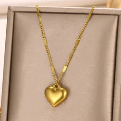 Stainless Steel Love Heart Lip Chain Pendant Necklace for Women - Trendy Jewelry Gift (Gold)