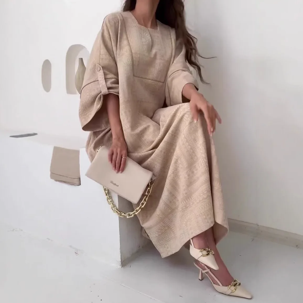 عباية نسائية مسلمة فستان متواضع جلابية عربية سعودية رداء طويل إسلام فيستدوس رمضان المغرب فساتين دبي عبايات قفطان