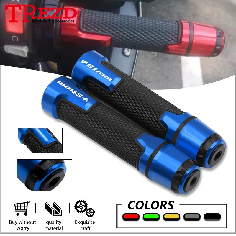 

2024 Newlest For V-STROM V-Strom 650 Motorcycle Universal Handlebar Grips Anti-Slip Handles CNC Rubber Handle bar v-strom 650