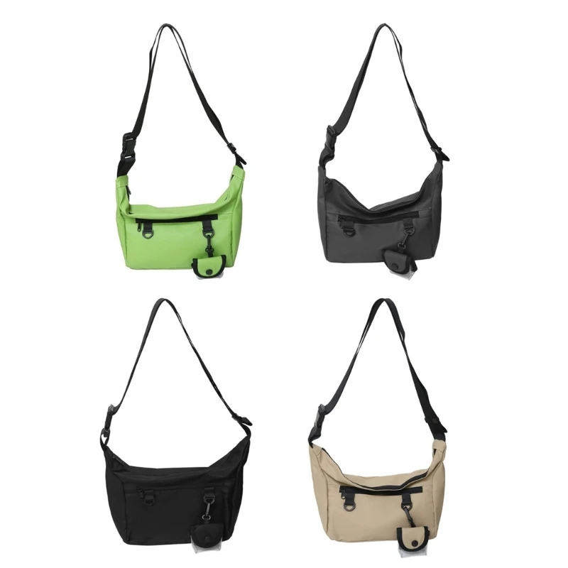 Casual Nylon Shoulder Bag Solid Crossbody Bag Large Capacity Handbag E74B