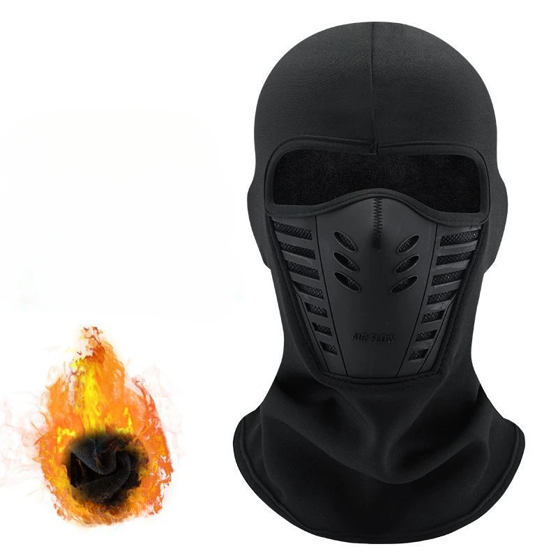 Motorcycle Mask Fleece Thermal Neck Full Face Mask Keep Warm Riding Balaclava Biker Ski Winter Windproof Dustproof Face Shield 2