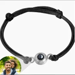 Custom Photo Projection Bracelet Colorful Woven Rope Bracelet For Women Personalized Picture Gift Jewelry