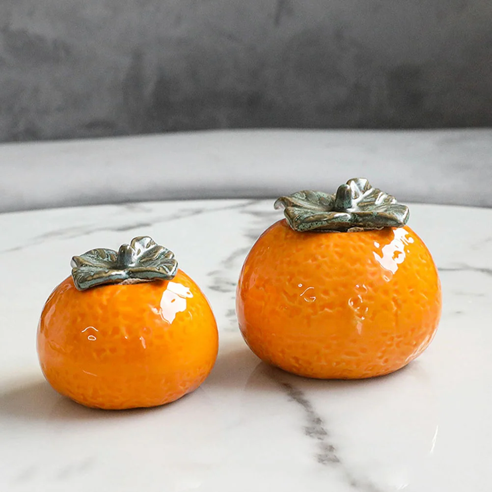 

1Pc Household Tea Canister Craftwork Ceramic Tea Food Sealing Can (Orange)