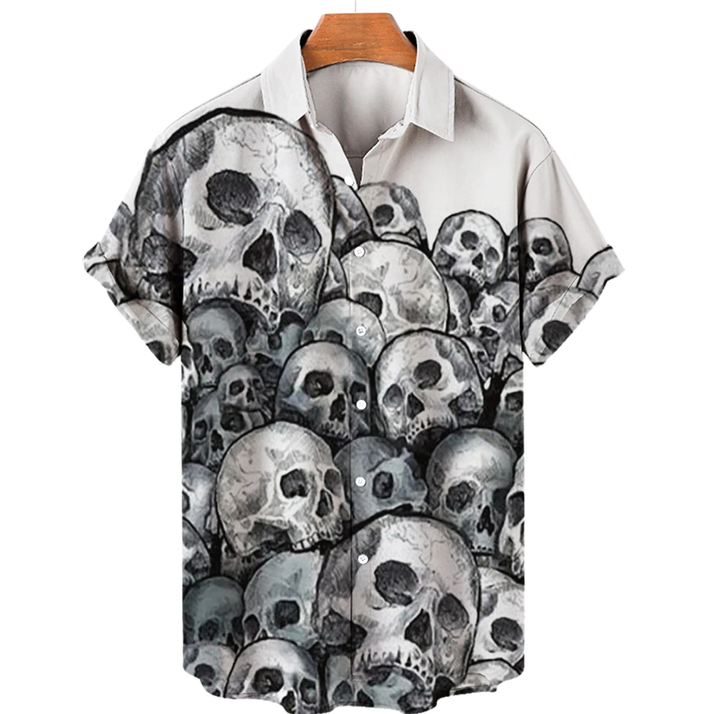 3d Skull Printed Dread Man Men's Shirts Short Sleeve Hawaiian Shirt Men Fashion Designer Shirt For Men 2022 Summer Shirts Man 2