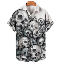 3d Skull Printed Dread Man Men's Shirts Short Sleeve Hawaiian Shirt Men Fashion Designer Shirt For Men 2022 Summer Shirts Man 2
