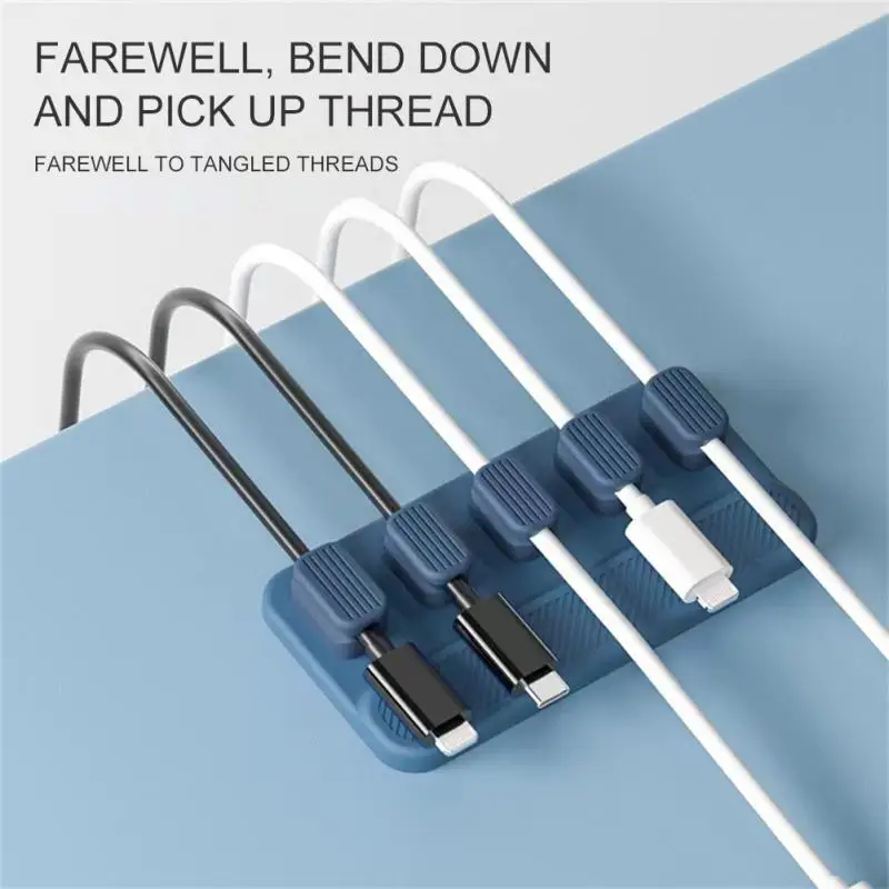 USB 케이블 와인더 와이어 정리함 실리콘, 케이블 정리함 마우스 와이어 고정 와이어, 코드 관리 클립