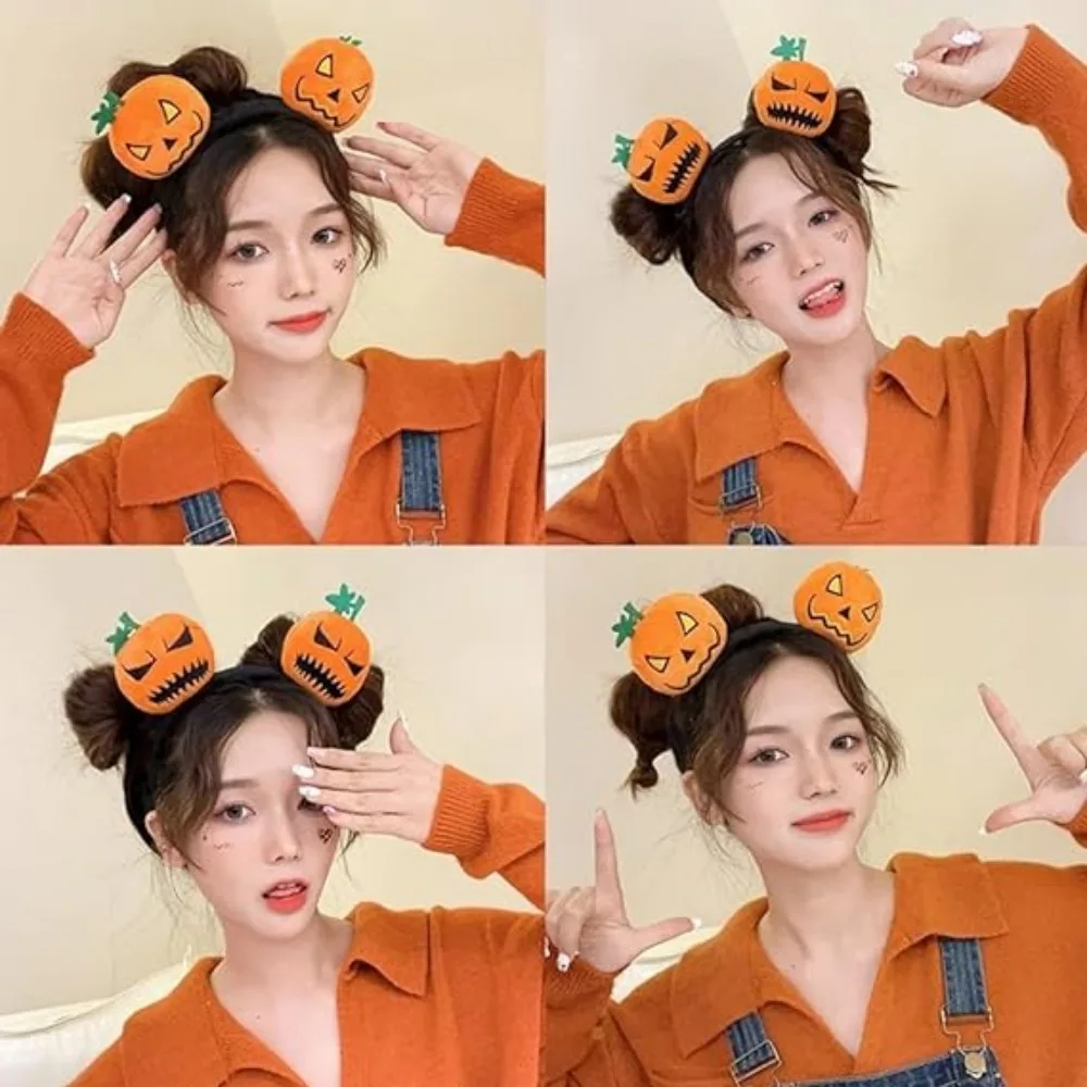 Cartoon Doll Hair Accessories Halloween Christmas Costume Demon Pumpkin Headband and Weird Headband Hair Accessories for Girls