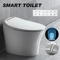 Smart Toilet Bidet Toilet Heated Seat Integrated Multi Function Tankless Toilet Smart Bidet Automatic Flushing Remote Control 2