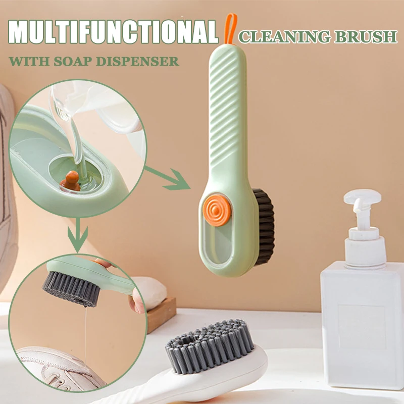 Cleaning Brush Soft Bristled Liquid Filled Up Wash Shoe Cleaning Tools Long Handle Clothes Brush Household Cleaning Tool