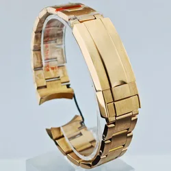 Elegant 20mm Tri - Tone Steel Watch Strap with Folding Buckle - 20mm (Rose gold)