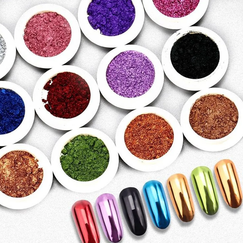 Nail powder 0.5g metallic mirror effect chrome glitter 19Colors for nail, nail powder, nail glitter, nail pigment