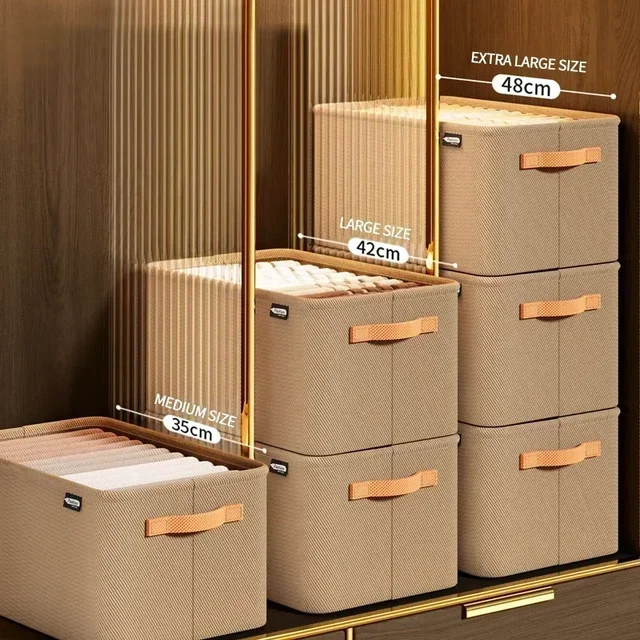 Organisateur de vêtements épais, armoires de rangement pour pantalons et pulls, tiroirs, boîte de rangement pour jeans, garde-robe, organisateurs de vêtements 2