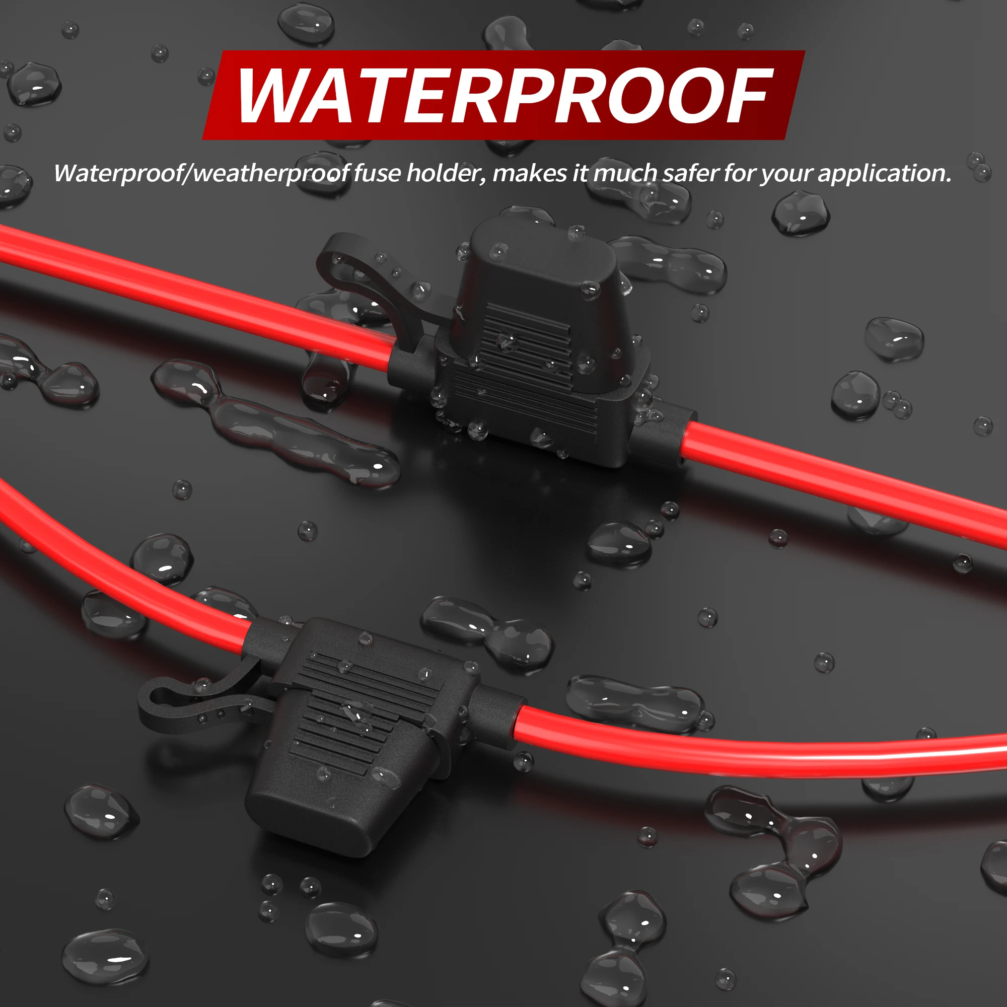 Fuse Holder 5PCS 18 Gauge Inline 12V ATO/ATC Waterproof With 30 Amp 40 Amp For Marine Car