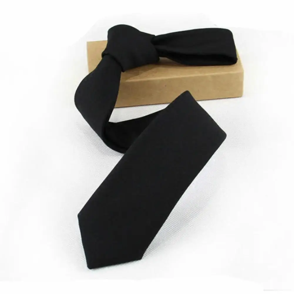 Schwarz Farben Dünne 5CM männer Krawatte Polyester Krawatten Für Mann Gestreiften Punkte Solide Jacquard Krawatte Business Party corbatas – Detail 17