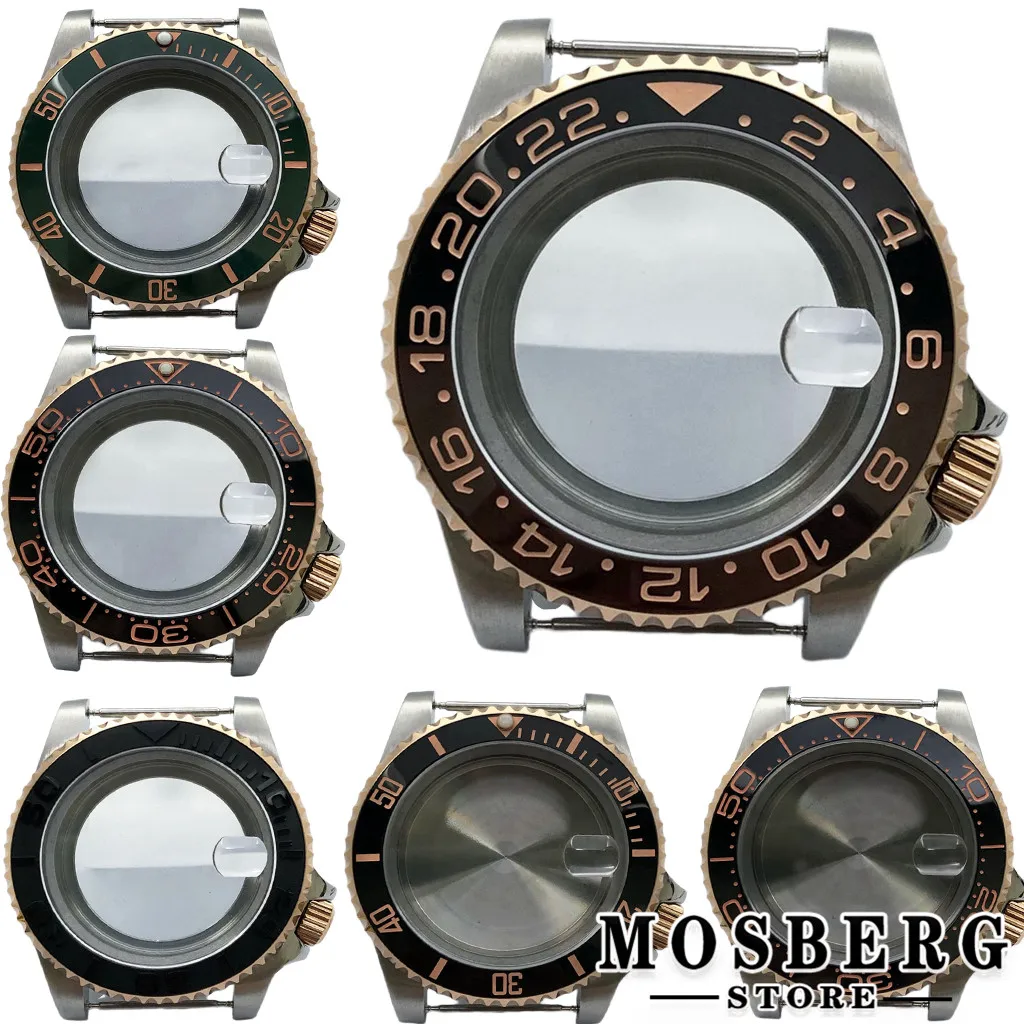 

40mm Watch Case With Bezel Solid Stainless Steel For NH35 NH36 ETA2836 Miyota 8215 8205 821A ETA 2824 PT5000 ST2130 Movement