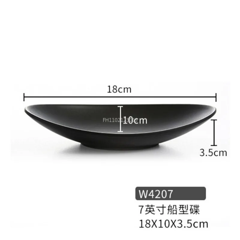 Melamine Dinnerware Dinner Plate Black Frost Ingot Shaped Plate Restaurant Hotel Wineshop Melamine Dish A5 Melamine Tableware