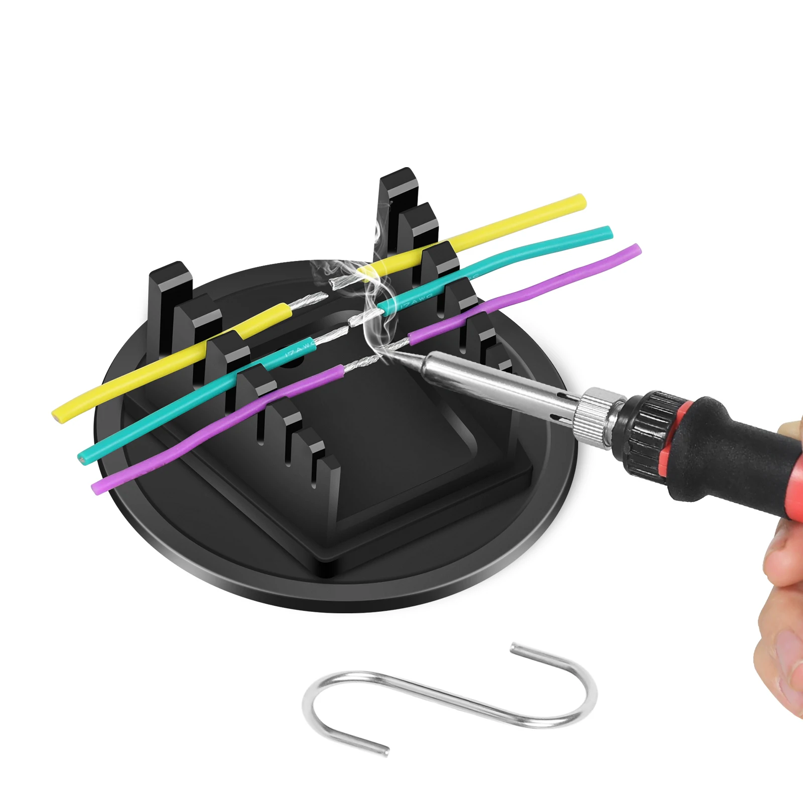 NEWACALOX Metall-Schweißdrahtbefestigung, 12–28 AWG, Kartensteckplatz mit separatem Anti-Rutsch-Pad, Schweiß- und Lötdrahtbefestigung, Komponentenwerkzeug – Detail 1