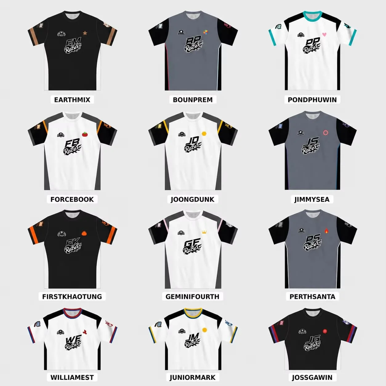GMMTV LOL Fan Fest 2026 Trikot EarthMix GeminiFourth FirstKhaotung PondPhuwin BounPrem Thai Drama T-Shirts Familien-Set