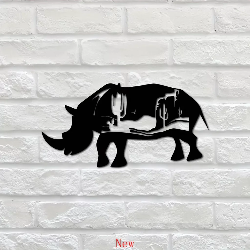 

Металлический Настенный декор Bison Art, лесные носороги, Настенный декор, металлические носороги, знак леса, коровы, знак, металлический настенный Декор w