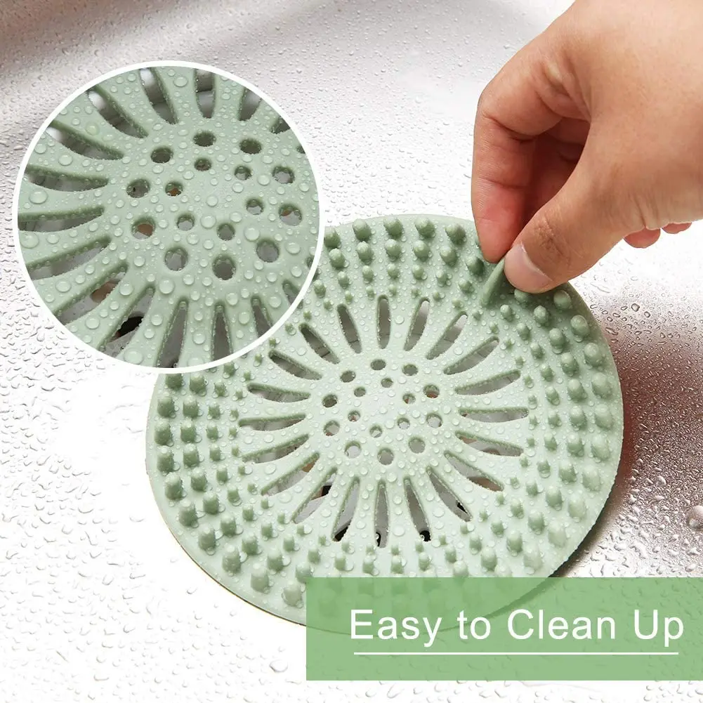 Anti-Blocking Hair Catcher Drain Cover,Hair Drain Cover for Shower Silicone  Hair Stopper with 4 Suction Cups Easy to Install Suit for Bathroom,Bathtub