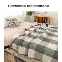 Quilt Washed Cotton Air Condition Thin Comforter Blanket Bedspread for Single Double Queen King Bed Coverlet Plaid Summer