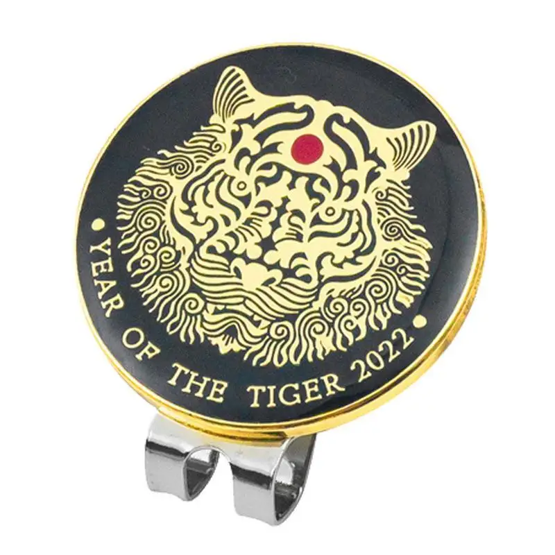 

Golf Ball Marker Magnetic Golf Ball Markers With Hat Clips Tiger Pattern Golf Marker Holder With Strong Reinforced Magnets To
