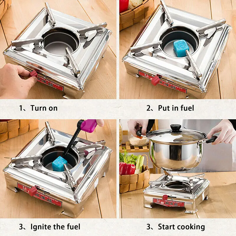 Réchaud De Camping à Alcool En Acier Inoxydable - Diamètre 18 Cm, Hauteur 7,7 Cm - Portable Pour Intérieur Et Extérieur - Idéal Pour Fondue, Raclette, Repas Conviviaux - 5