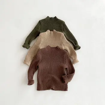 2025 Autumn New Children Long Sleeve Sweater Girls Knit Shirts Cotton Baby Knitted Pullover Kids Casual Sweater Infant Clothes