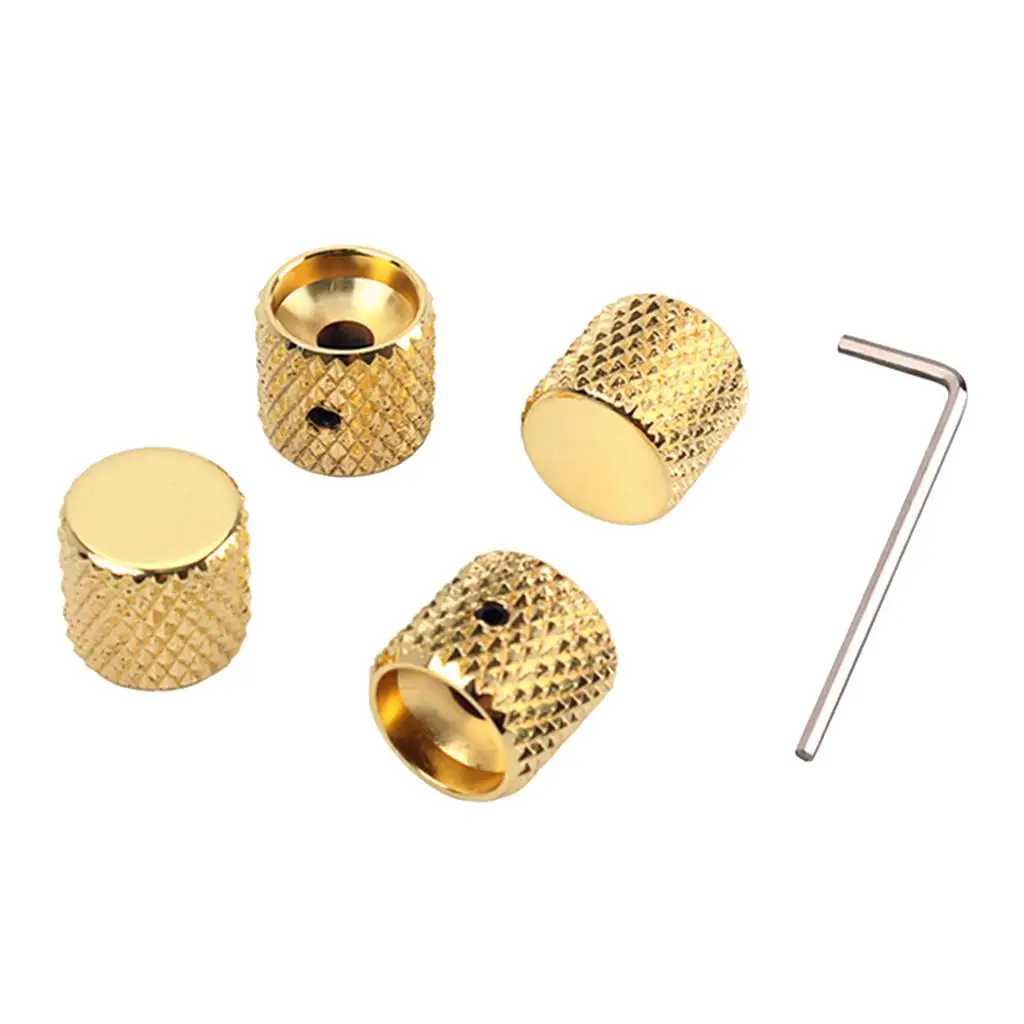 4Pcs Dome Metal Tone And Volume Control Knobs for Electric Guitar Accessory