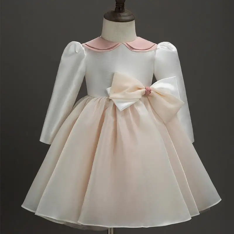 

High-end flower girl dresses for weddings kids Pink elegant toddler dress Tulle girl infant dress birthday dress for girls Party