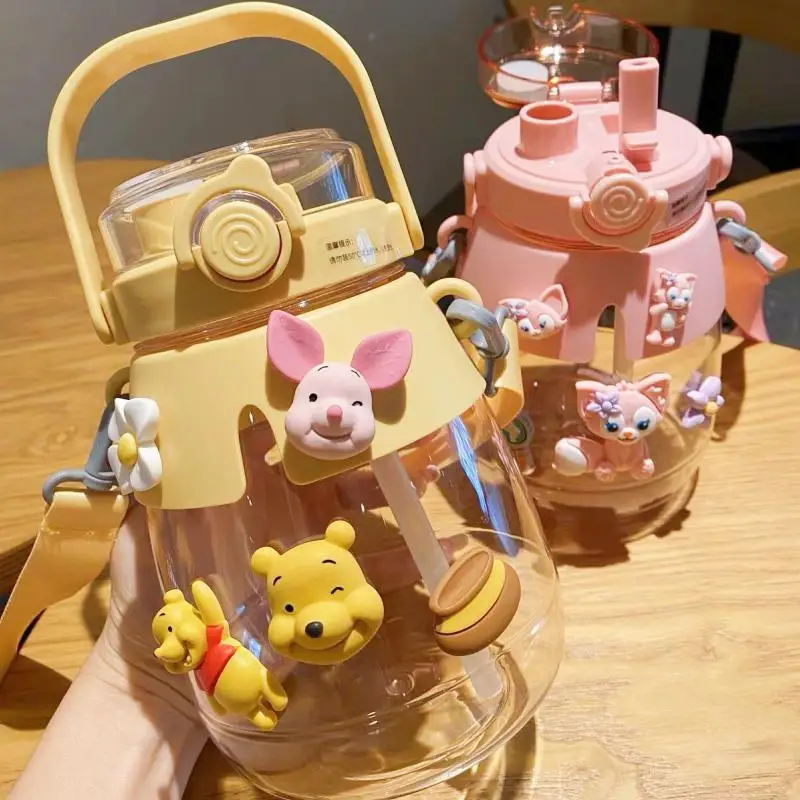 Hot Disney Winnie The Water Cup Maialino Tigger Bollitore Sportivo Portatile Cartoon Anime Portable Summer Handy Cup Linabell Stellalou
