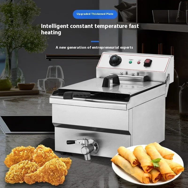 Commercial Electric Deep Fryer w/Dual Tanks 12L 3000W  Stainless Steel Countertop Fryer for Fried Chicken French Fries