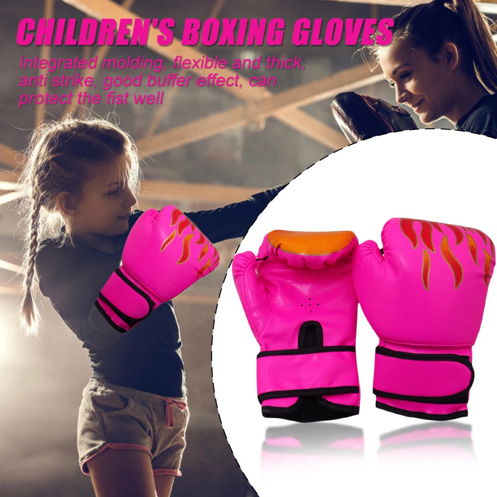 2pcs Boxing Training Fighting Gloves Flame Gloves Kid Breathable Sparring Karate for Effective Working-out Accessories