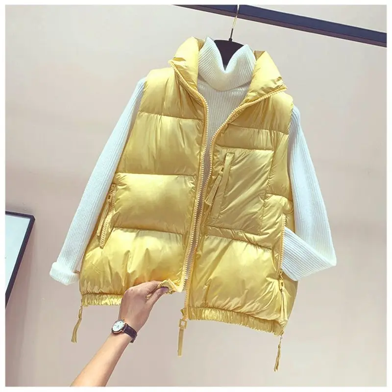 

Vest Women Jacket Windproof Waistcoat Winter Warm Female Solid Short Loose Sleeveless Ladies Coat Colete Feminino Q437