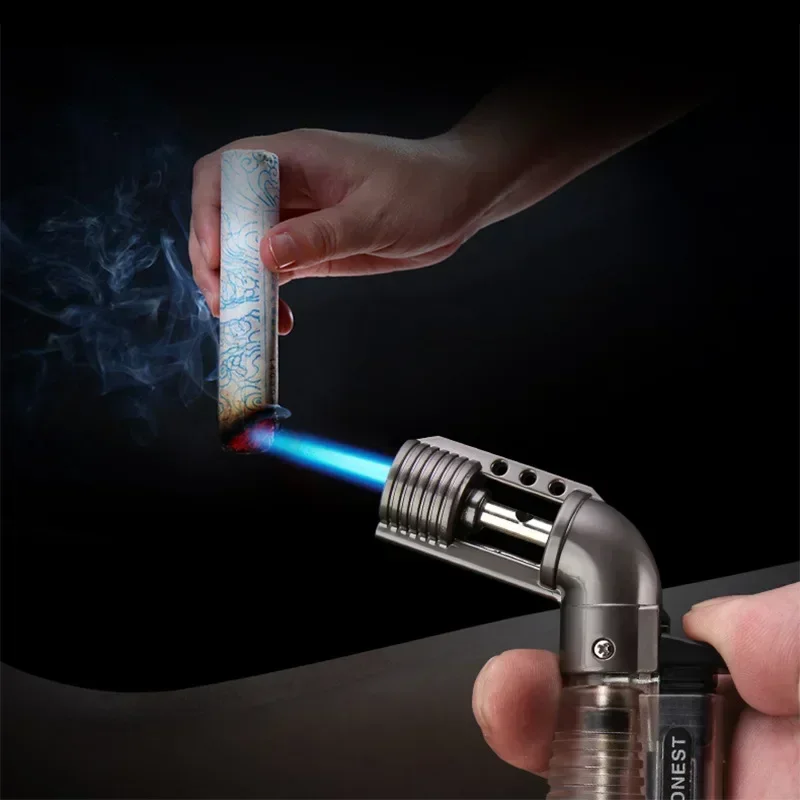 Cigar Lighter Flame Torch Lighter Welding Torch Gun Jet Lighter Butane Gas Lighters Cigars Pipe Accessories Windproof Inflatable Refill For Men