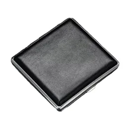 Elegant Double Layer Metal Cigarette Holder Box - Stylish Black Gift Edition (Black)