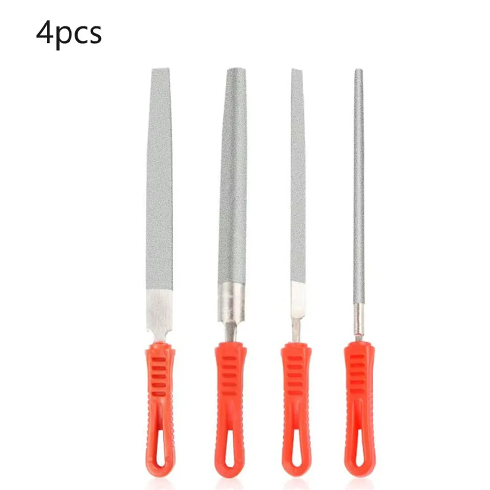 

1 Or 4Pcs 8" Diamond Files Flat/Semicircle/Round File For Metal/Jeweler/Stone Polishing & Wood Carving Craft Hand Tools
