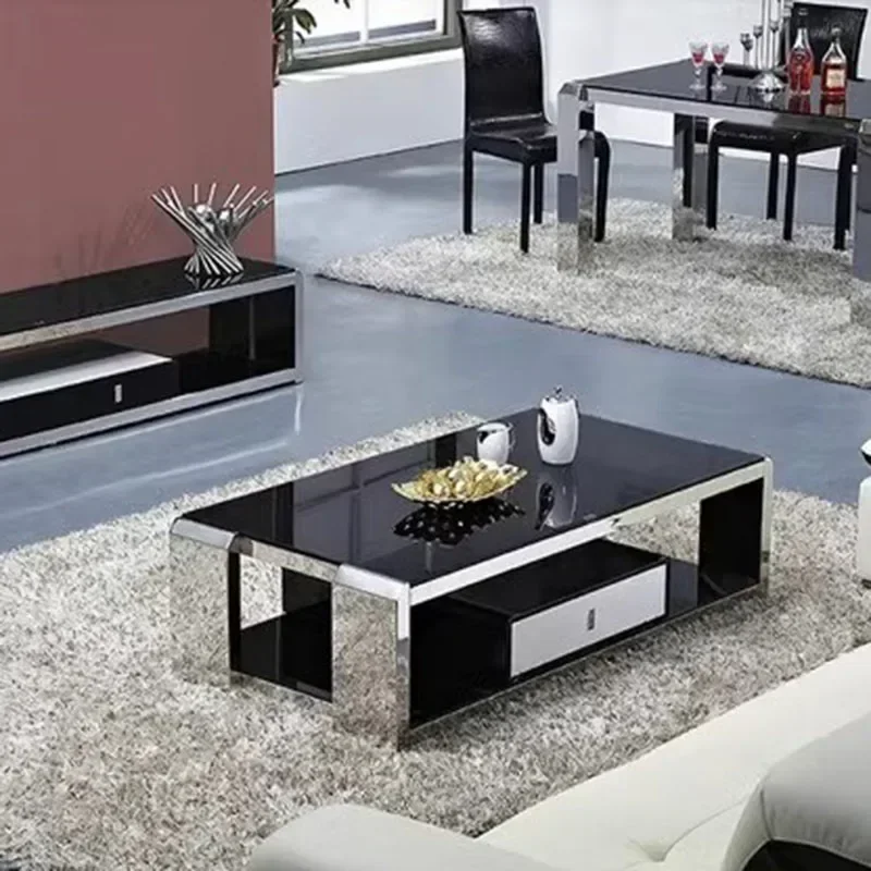 Modern Luxury Coffee Table Trau Sofa Black Small Living Room Coffe Table Wood Apartamento Mesa De Centro Bedroom Furniture foluban rustic coffee table wood and metal industrial cocktail table for living room 47 inch oak