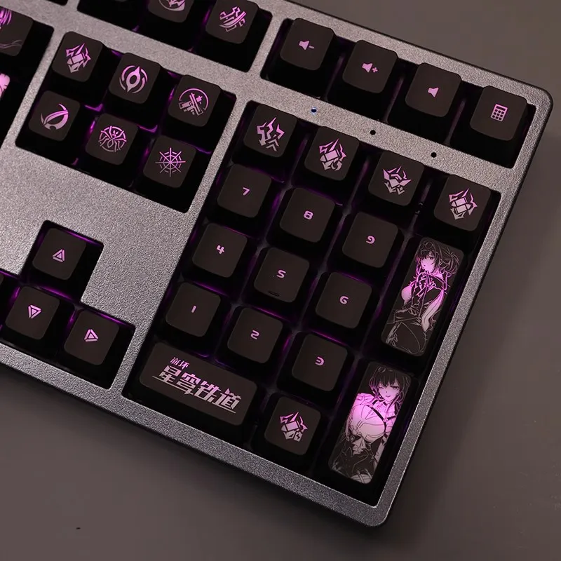 Keycaps Retroiluminados Honkai Star Rail Kafka para Logitech G610 g Pro x Razer Blackwidow Huntsman Corsair K70 K95 K100 Conjunto - Imagem 2