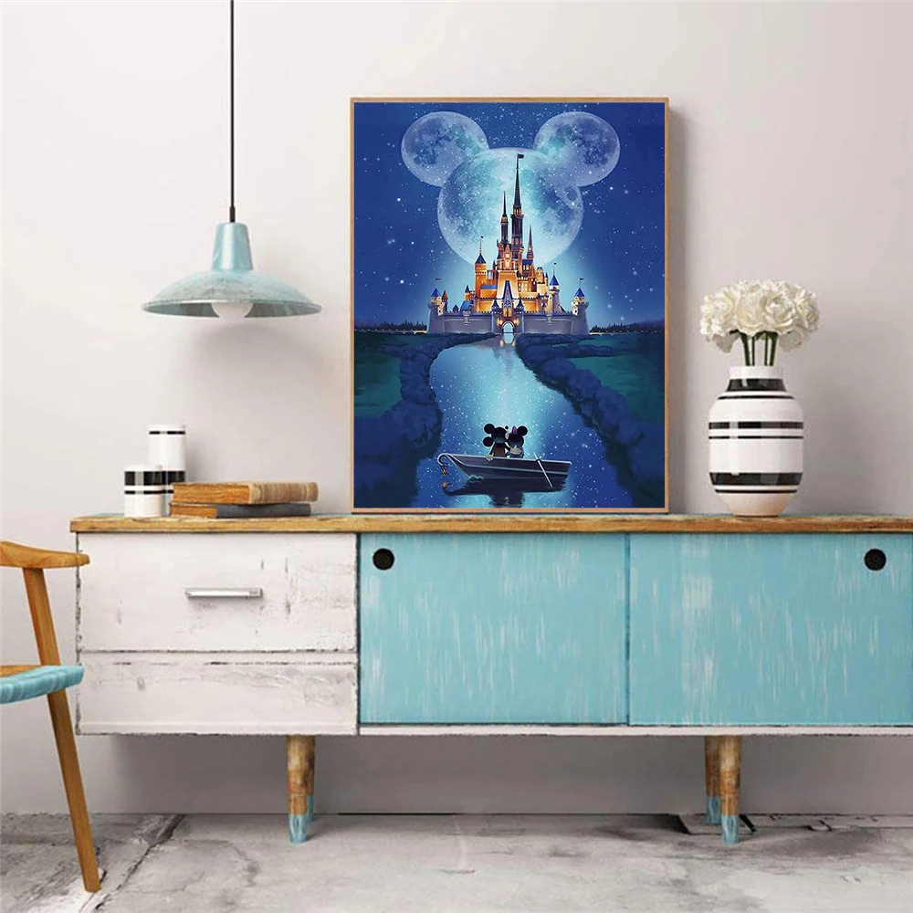 Disney Diamond Mosaic Cartoon Minnie Mickey Mouse Moon Castle 5D Diamond Painting DIY Embroidery Home Decor Gift diamond painting