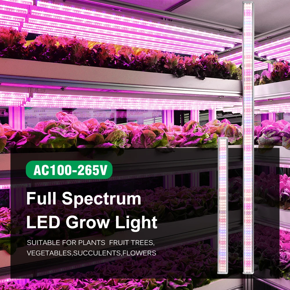 LED Grow Light Bar SMD2835 AC100-265V For Plants Fruit Trees Full Spectrum Veg Flowers