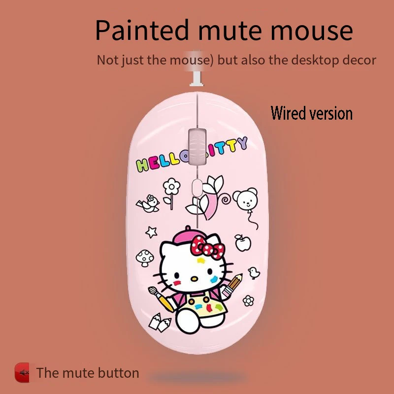 Figura de anime Sanrio Cinnamoroll Hello Kitty Kuromi Mouse, inalámbrica, Bluetooth, modo dual, duradera, resistente al desgaste, regalo de Navidad