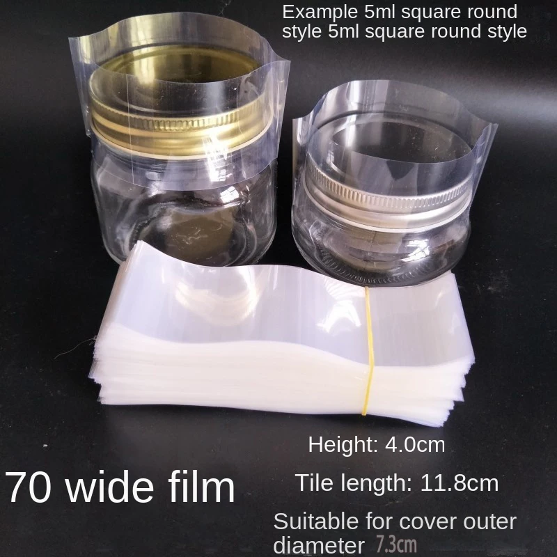 TEHAUX 2000pc Shrink Bands Clear PVC Heat Shrink Wrap Film Shrink Seal Bands for Mason Jars Plastic Jars Metal Tins and More 